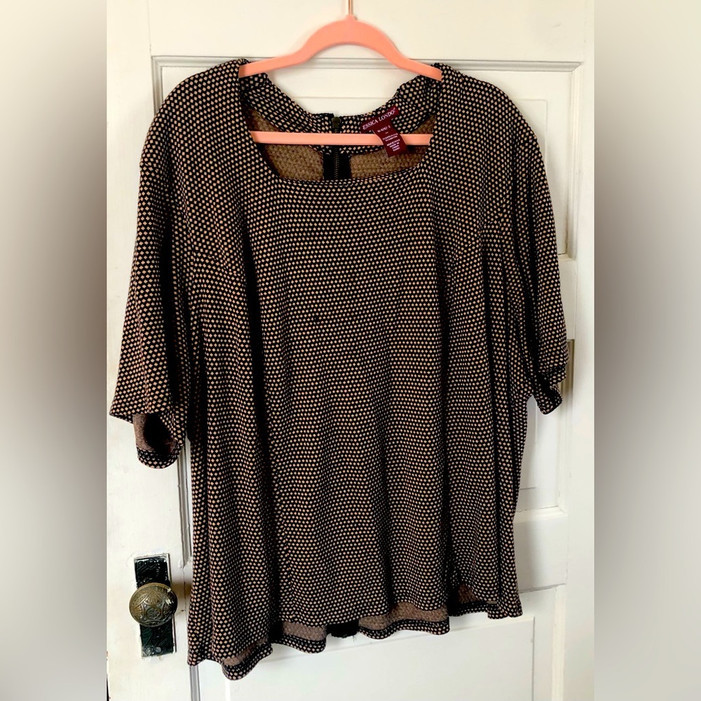 Jessica London square polka dot top